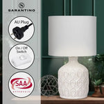 Sarantino Ceramic Table Lamp In Cream - Home & Garden > Lighting