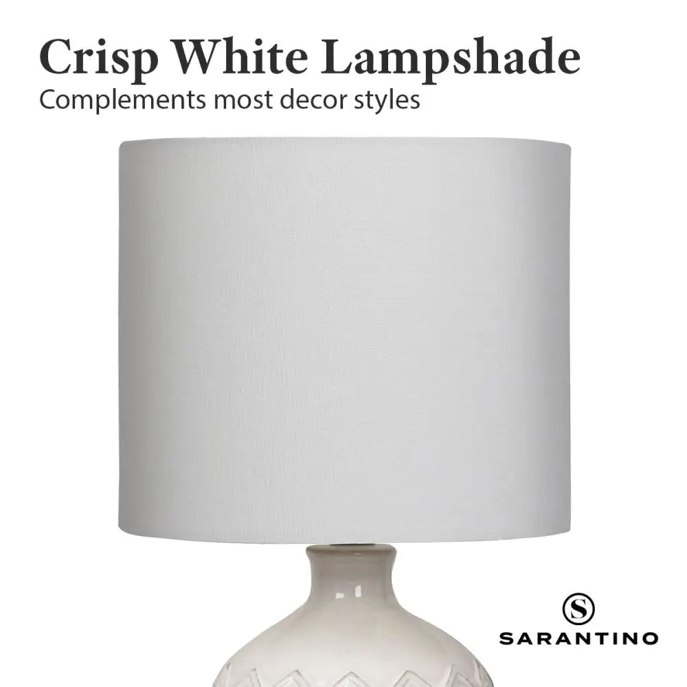 Sarantino Ceramic Table Lamp In Cream - Home & Garden > Lighting