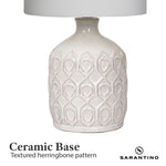 Sarantino Ceramic Table Lamp In Cream - Home & Garden > Lighting