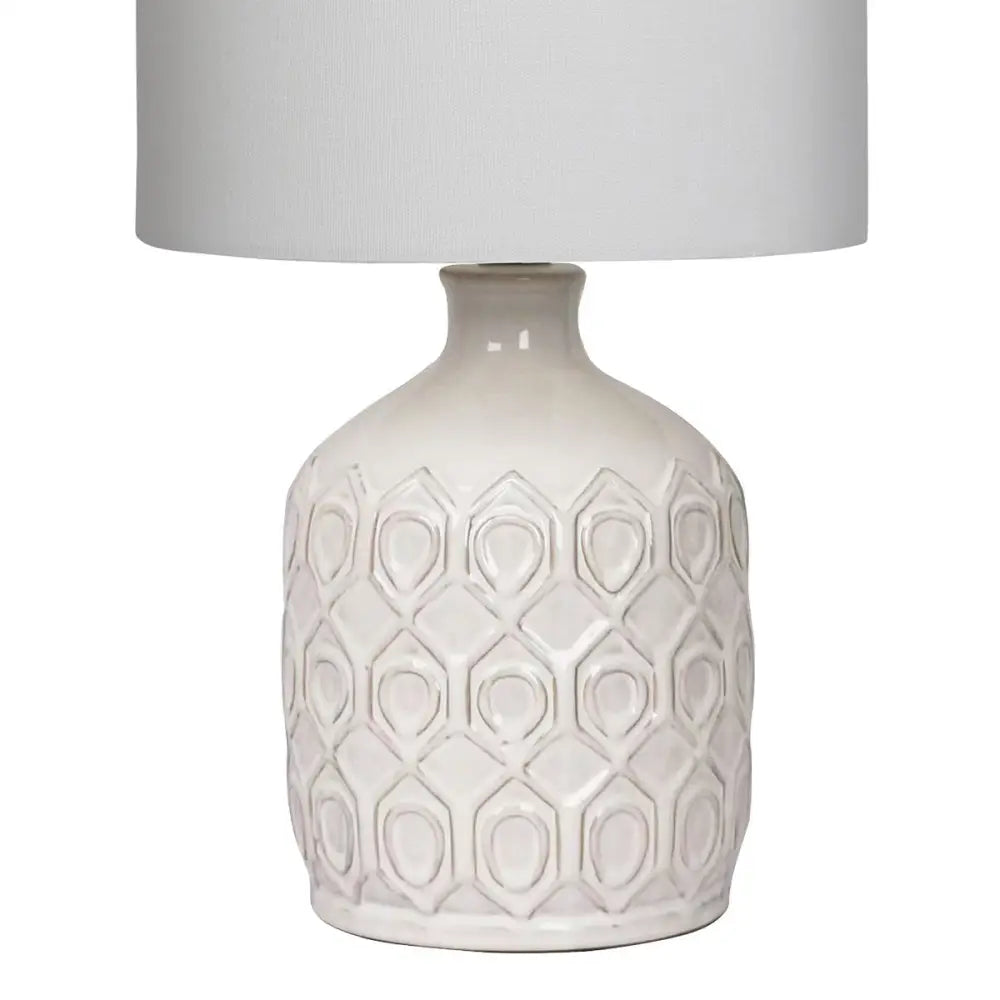 Sarantino Ceramic Table Lamp In Cream - Home & Garden > Lighting