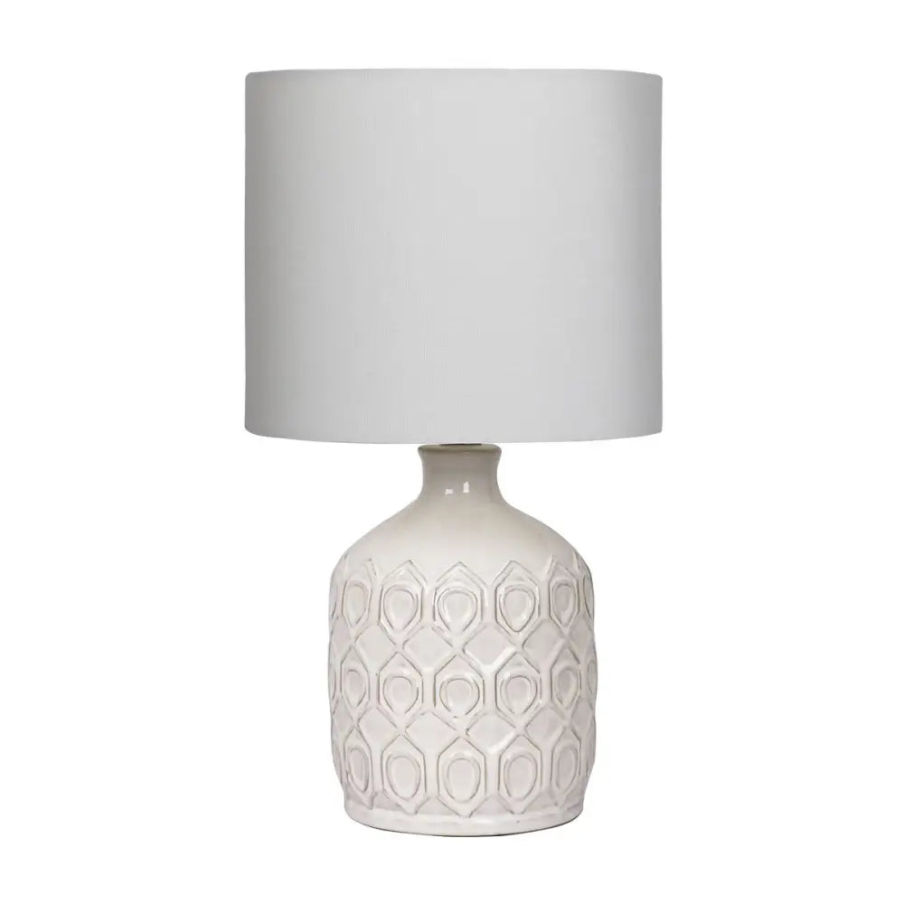 Sarantino Ceramic Table Lamp In Cream - Home & Garden > Lighting