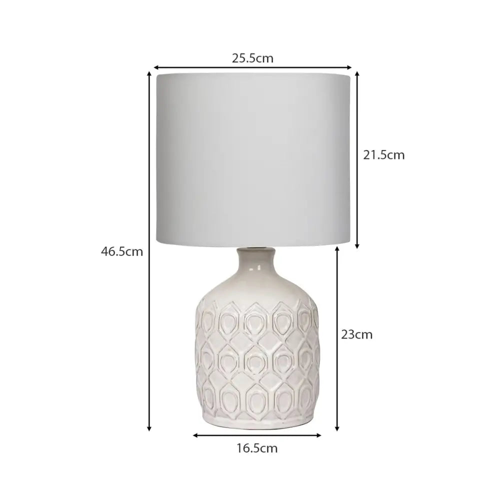 Sarantino Ceramic Table Lamp In Cream - Home & Garden > Lighting