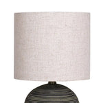 Sarantino Ceramic Table Lamp With Striped Pattern In Antique Black - Home & Garden > Garden Lights