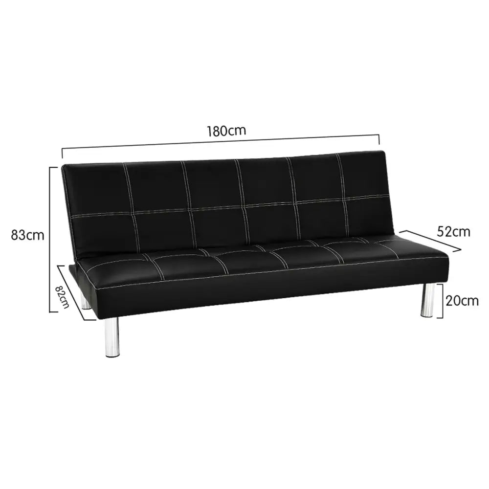 Sarantino Chelsea Sofa Bed Faux Leather Lounge Couch Futon Furniture Modular Suite - Furniture > Bar Stools & Chairs >
