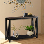 Sarantino Cielo 2-Tier Console Table Dark Walnut - Furniture > Living Room > Side Tables
