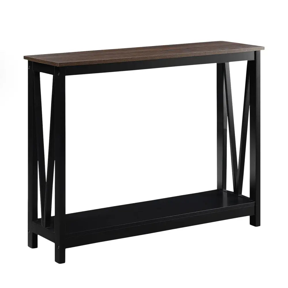 Sarantino Cielo 2-Tier Console Table Dark Walnut - Furniture > Living Room > Side Tables
