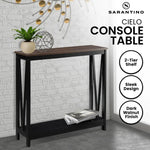 Sarantino Cielo 2-Tier Console Table Dark Walnut - Furniture > Living Room > Side Tables
