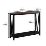 Sarantino Cielo 2-Tier Console Table Dark Walnut - Furniture > Living Room > Side Tables