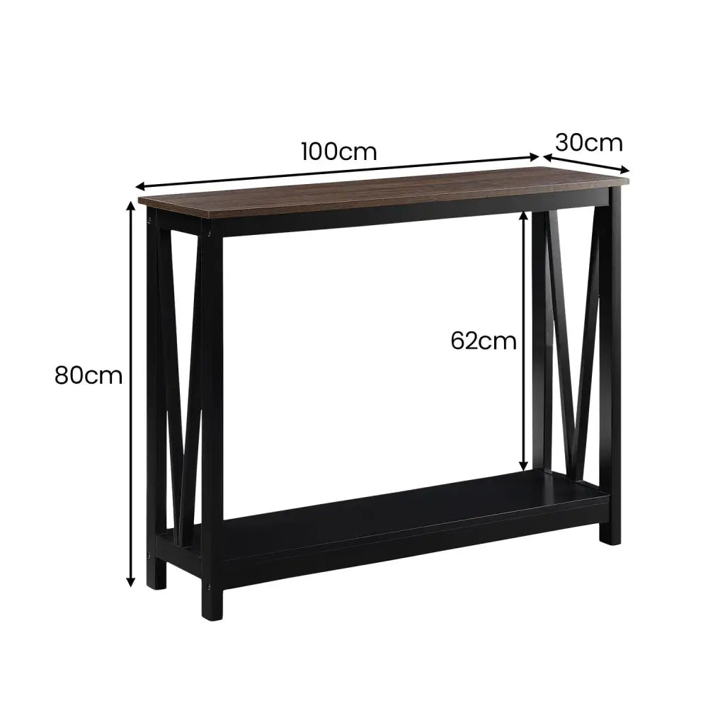 Sarantino Cielo 2-Tier Console Table Dark Walnut - Furniture > Living Room > Side Tables