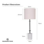Sarantino Concrete & Metal Table Lamp with Off-White Linen Shade - Home & Garden > Lighting