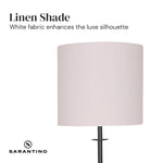 Sarantino Concrete & Metal Table Lamp with Off-White Linen Shade - Home & Garden > Lighting