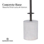 Sarantino Concrete & Metal Table Lamp with Off-White Linen Shade - Home & Garden > Lighting