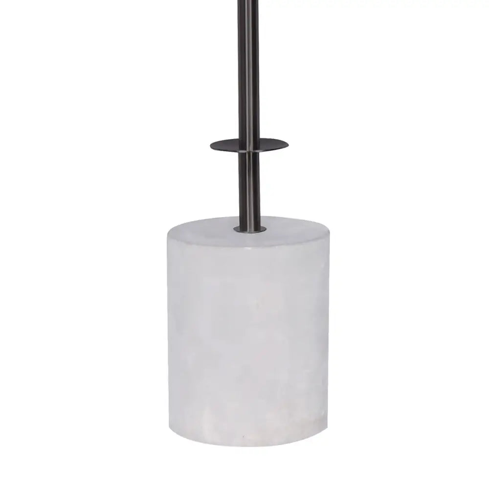 Sarantino Concrete & Metal Table Lamp with Off-White Linen Shade - Home & Garden > Lighting