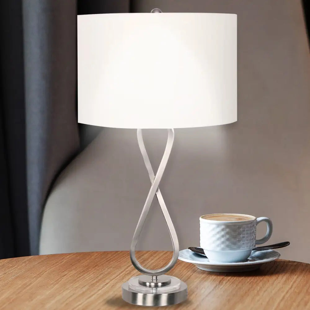 Sarantino Contemporary Table Lamp In Nickel Finish - Home & Garden > Lighting