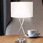 Sarantino Contemporary Table Lamp In Nickel Finish - Home & Garden > Lighting