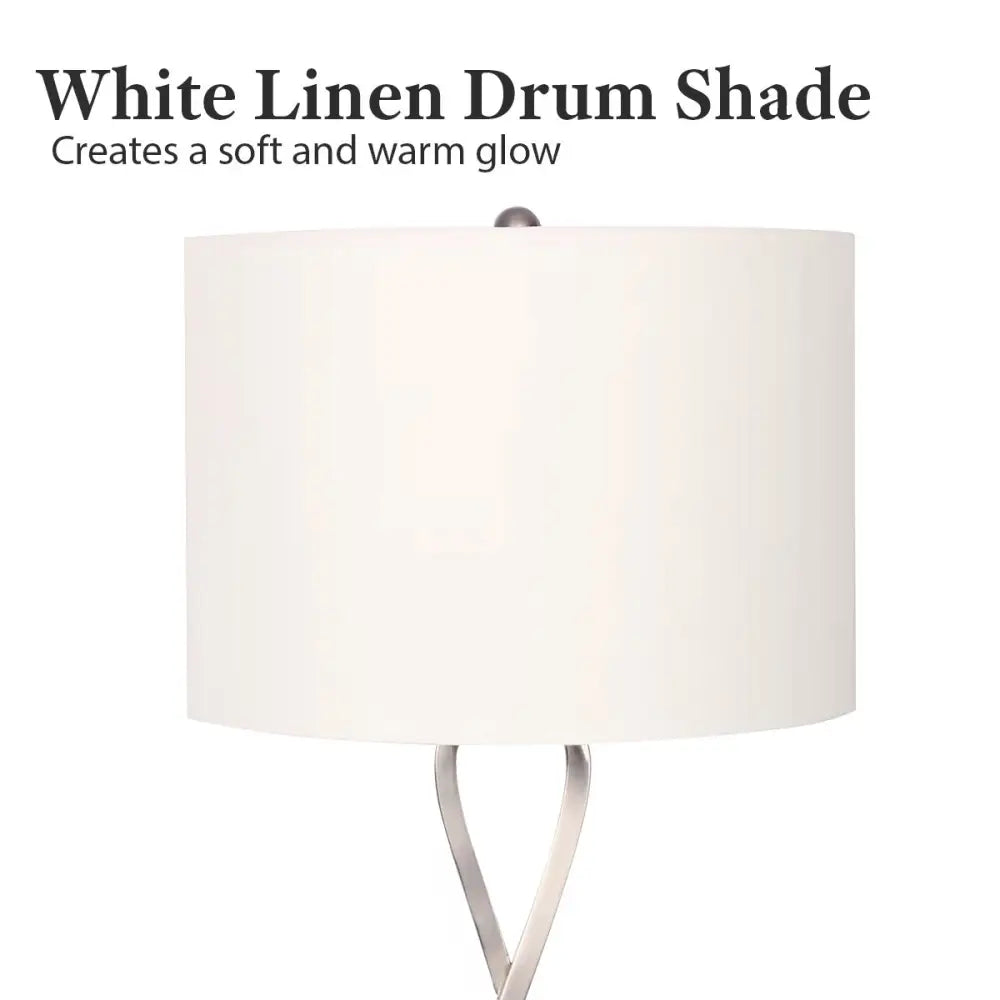 Sarantino Contemporary Table Lamp In Nickel Finish - Home & Garden > Lighting