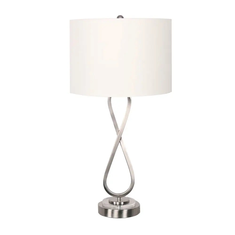 Sarantino Contemporary Table Lamp In Nickel Finish - Home & Garden > Lighting