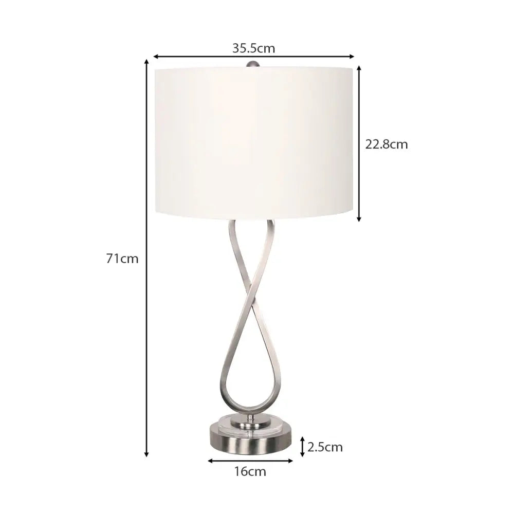 Sarantino Contemporary Table Lamp In Nickel Finish - Home & Garden > Lighting