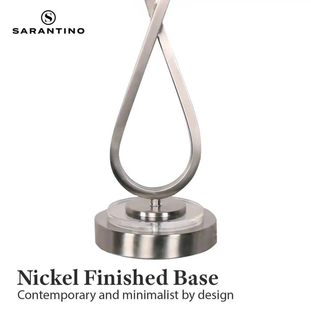 Sarantino Contemporary Table Lamp In Nickel Finish - Home & Garden > Lighting