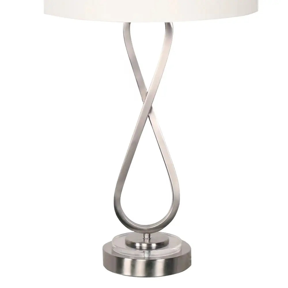 Sarantino Contemporary Table Lamp In Nickel Finish - Home & Garden > Lighting