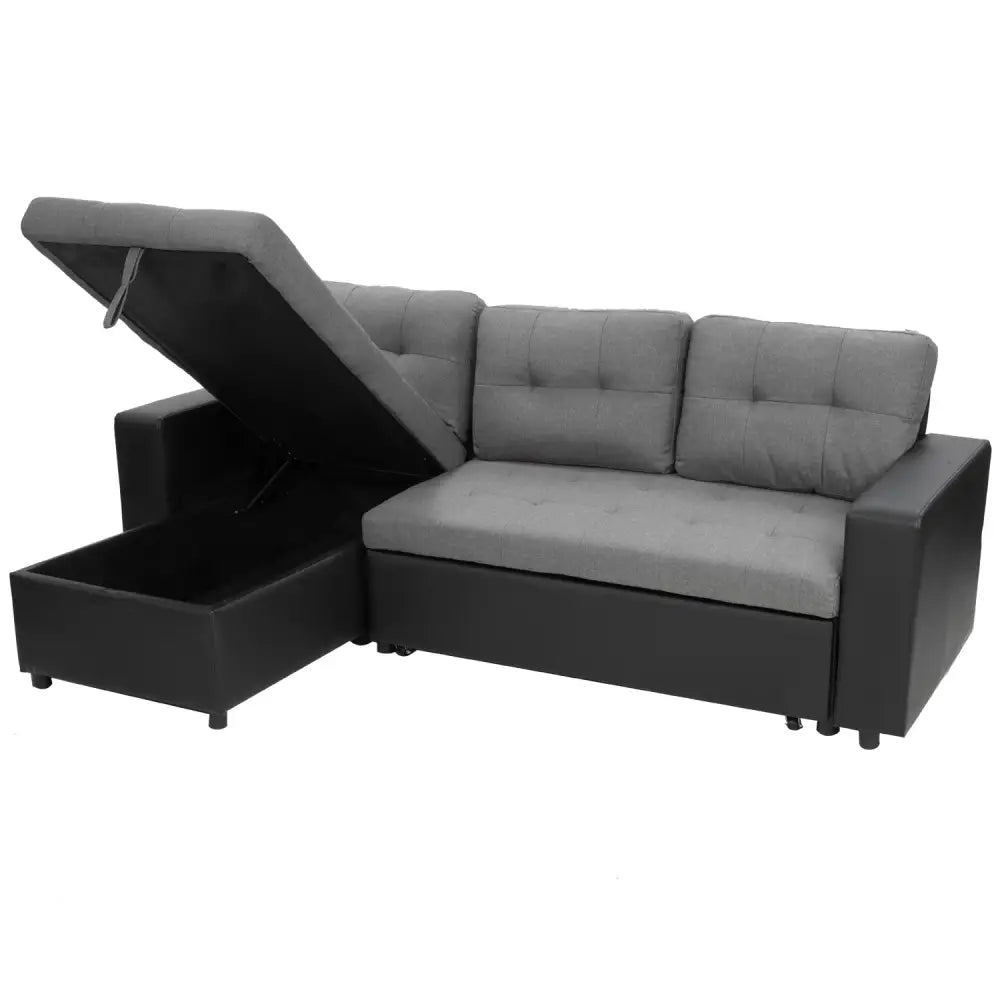 Sarantino Corner Sofa Linen Lounge Couch L-shaped Modular Furniture Home Chaise Grey - Furniture > Sofas