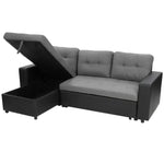 Sarantino Corner Sofa Linen Lounge Couch L-shaped Modular Furniture Home Chaise Grey - Furniture > Sofas