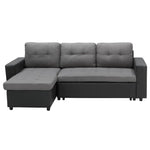 Sarantino Corner Sofa Linen Lounge Couch L-shaped Modular Furniture Home Chaise Grey - Furniture > Sofas