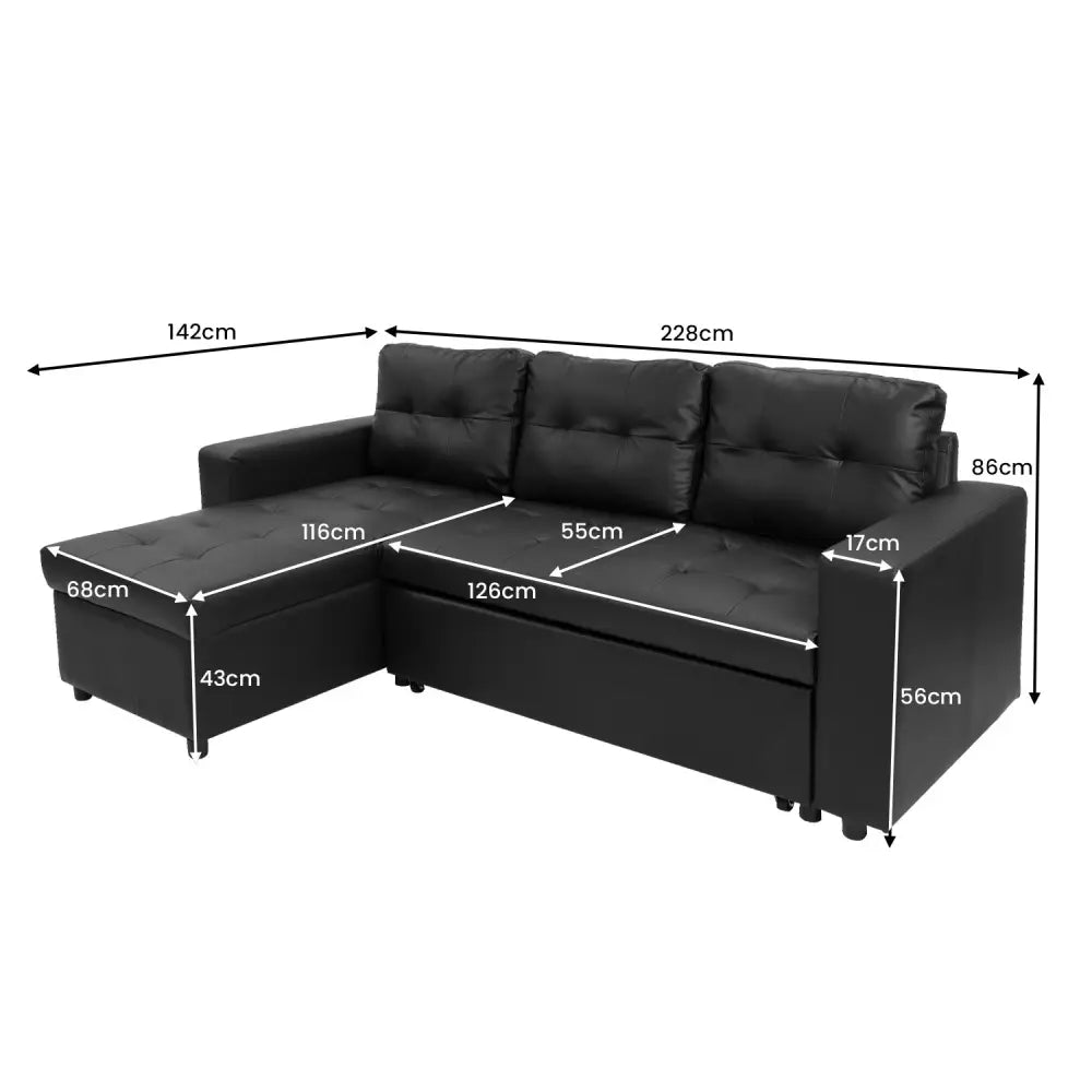 Sarantino Corner Sofa Linen Lounge Couch L-shaped Modular Furniture Home Chaise Grey - Furniture > Sofas