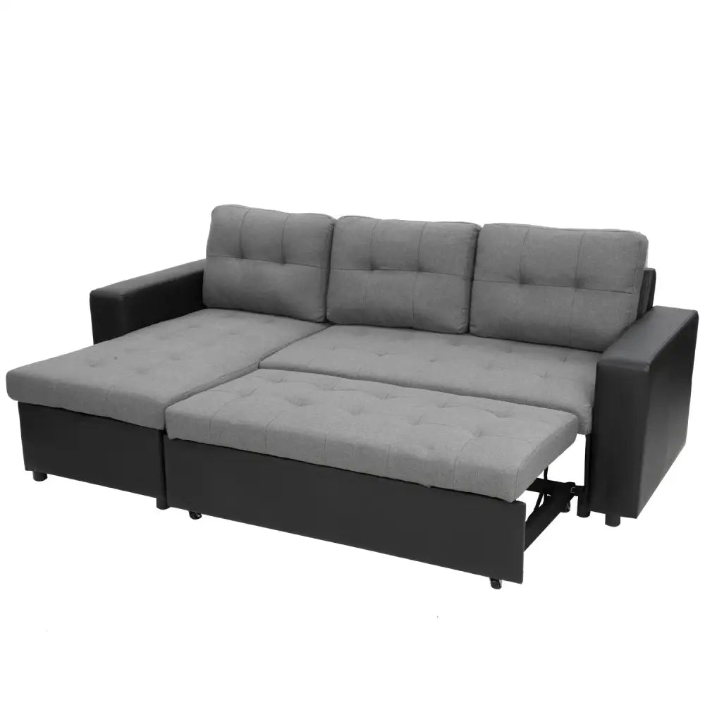Sarantino Corner Sofa Linen Lounge Couch L-shaped Modular Furniture Home Chaise Grey - Furniture > Sofas