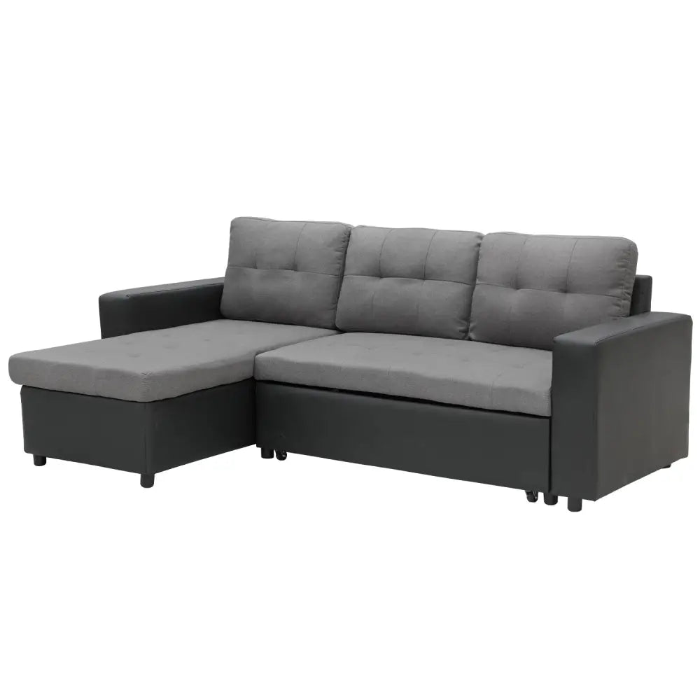 Sarantino Corner Sofa Linen Lounge Couch L-shaped Modular Furniture Home Chaise Grey - Furniture > Sofas