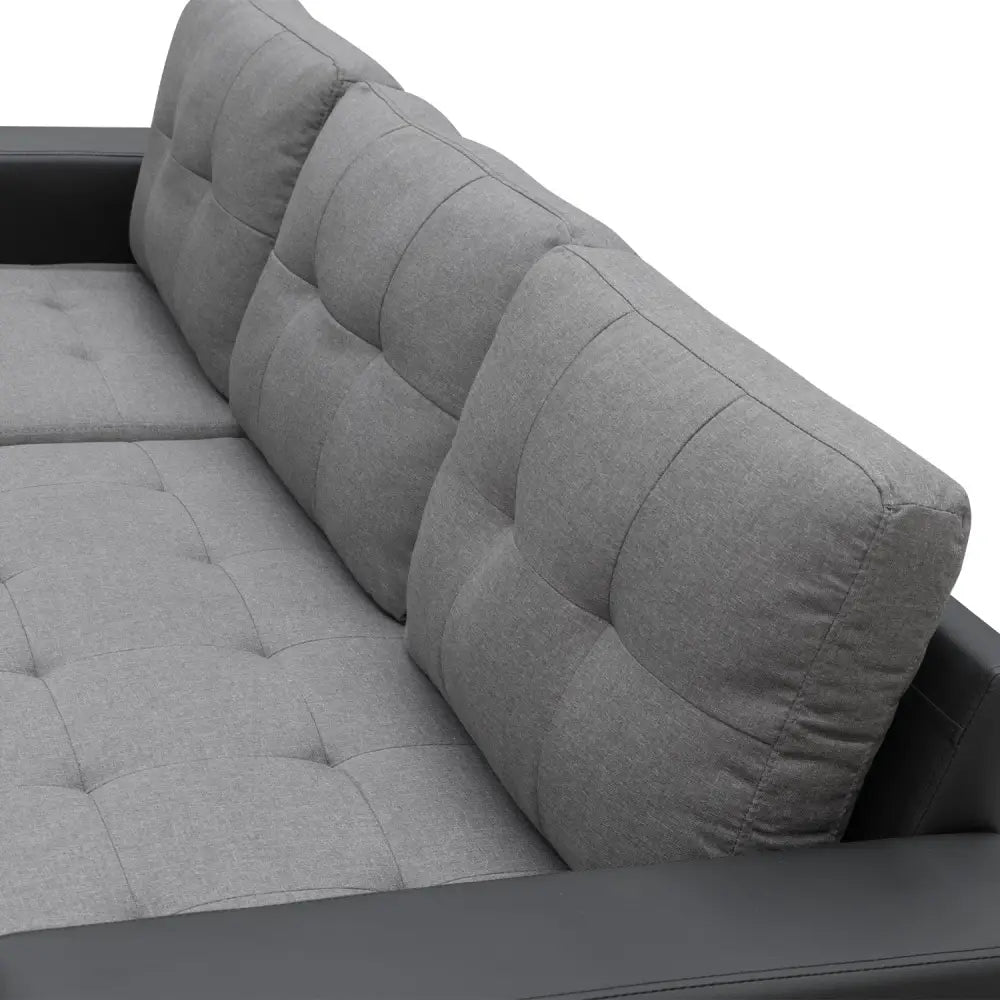Sarantino Corner Sofa Linen Lounge Couch L-shaped Modular Furniture Home Chaise Grey - Furniture > Sofas