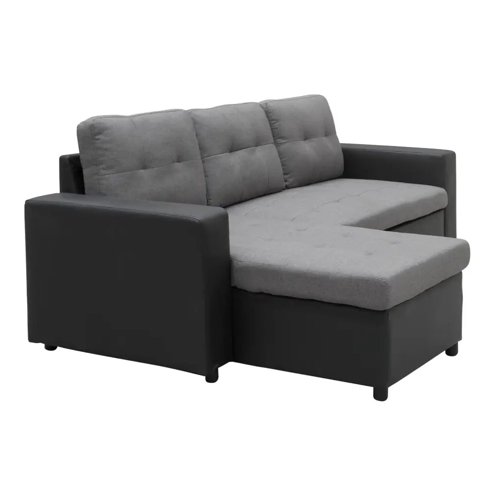 Sarantino Corner Sofa Linen Lounge Couch L-shaped Modular Furniture Home Chaise Grey - Furniture > Sofas