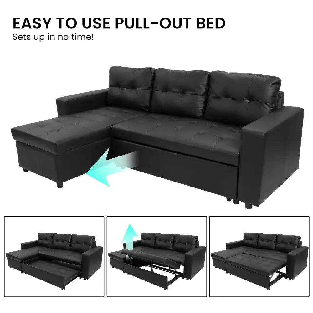 Sarantino Corner Sofa Linen Lounge Couch L-shaped Modular Furniture Home Chaise Grey - Furniture > Sofas