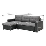 Sarantino Corner Sofa Linen Lounge Couch L-shaped Modular Furniture Home Chaise Grey - Furniture > Sofas