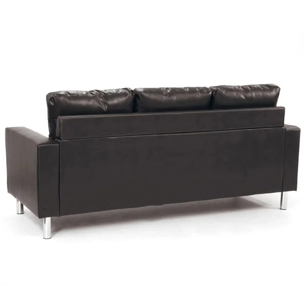 Sarantino Corner Sofa Lounge Couch Modular Furniture Chair Home Faux Leather Chaise Brown - Furniture > Sofas
