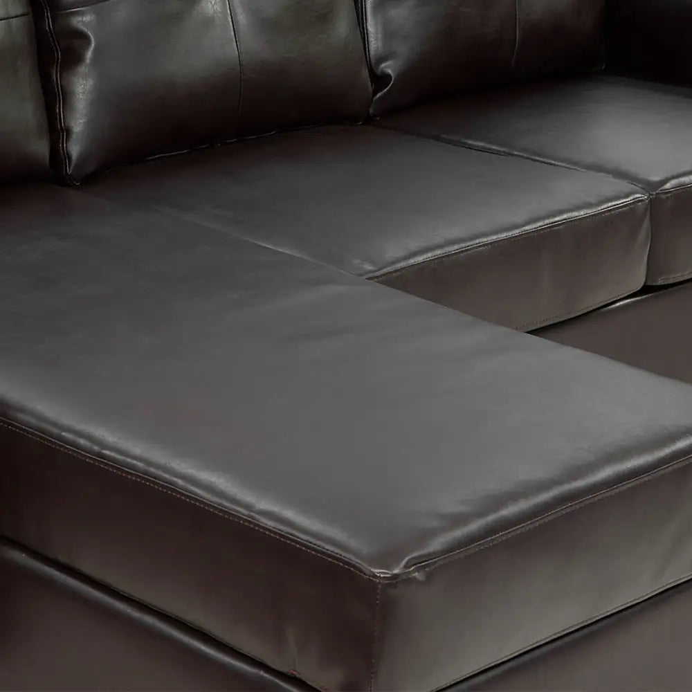 Sarantino Corner Sofa Lounge Couch Modular Furniture Chair Home Faux Leather Chaise Brown - Furniture > Sofas