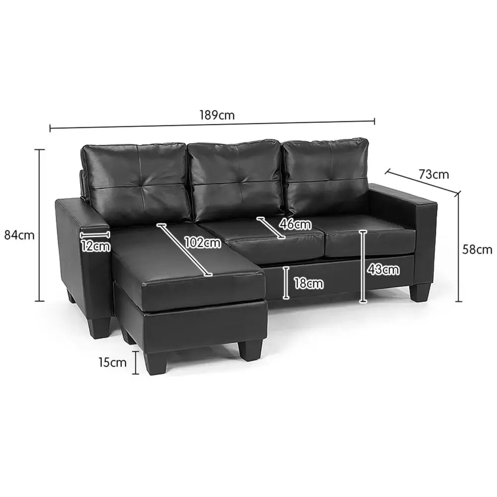 Sarantino Corner Sofa Lounge Couch Modular Furniture Chair Home Pu Leather Chaise White L Shape - Furniture > Sofas