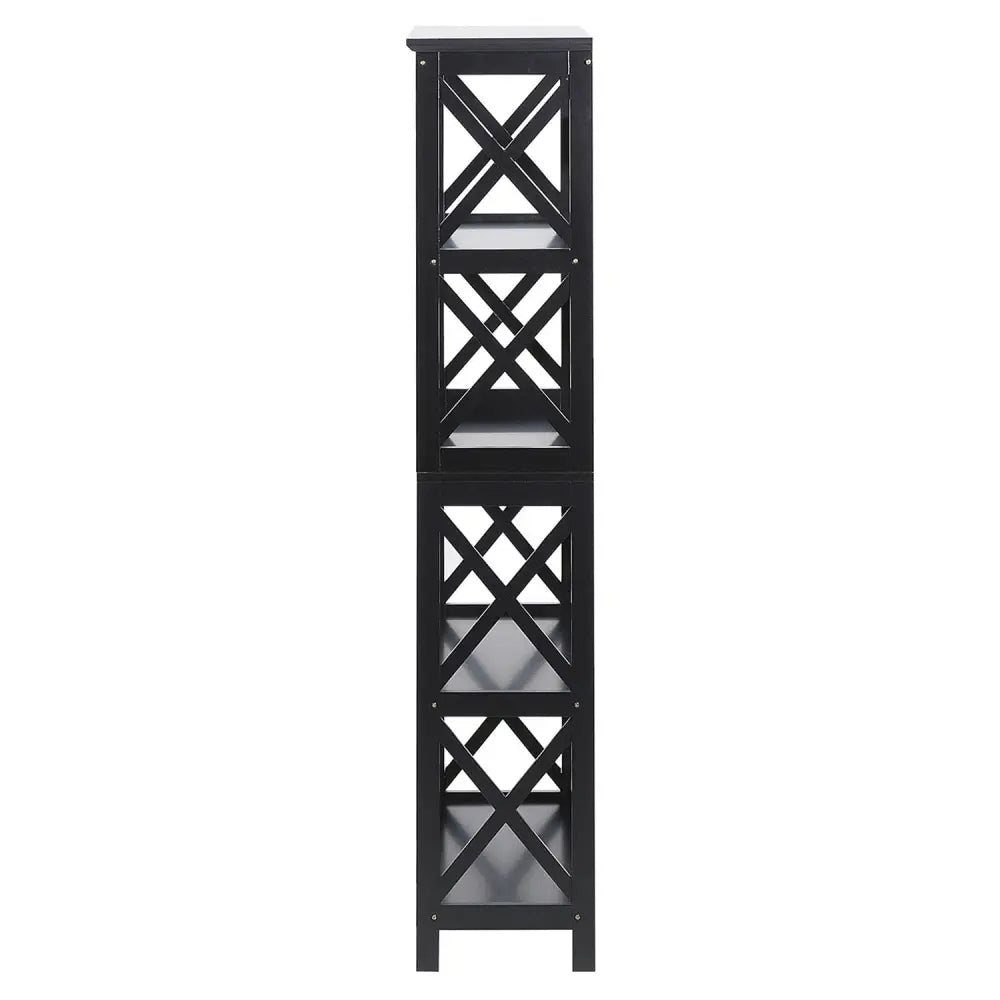 Sarantino Daphne 5-tier Cross Panel Bookshelf - Furniture > Living Room > Bookcases & Shelves