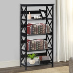 Sarantino Daphne 5-tier Cross Panel Bookshelf - Furniture > Living Room > Bookcases & Shelves