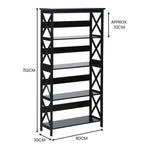 Sarantino Daphne 5-tier Cross Panel Bookshelf - Furniture > Living Room > Bookcases & Shelves