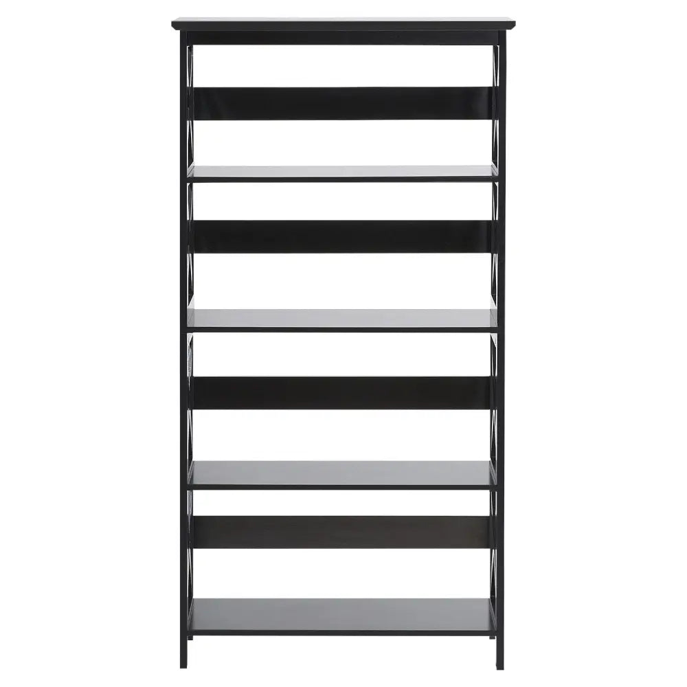 Sarantino Daphne 5-tier Cross Panel Bookshelf - Furniture > Living Room > Bookcases & Shelves