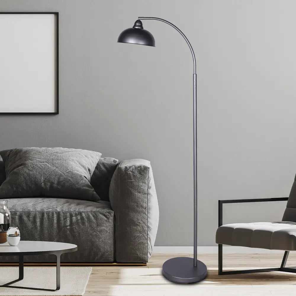 Sarantino Dark Grey Floor Lamp Industrial Chic Adjustable Angle - Home & Garden > Lighting