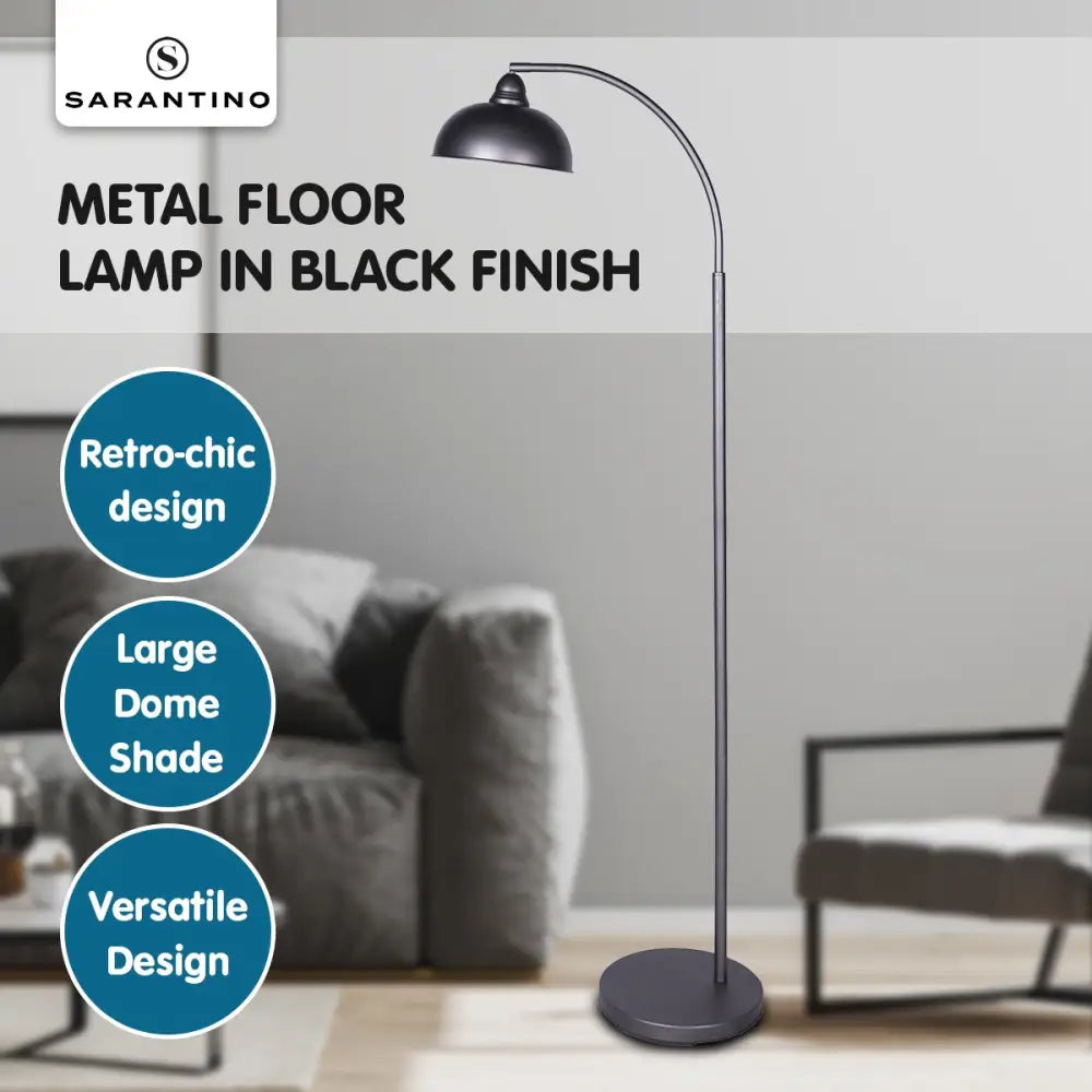 Sarantino Dark Grey Floor Lamp Industrial Chic Adjustable Angle - Home & Garden > Lighting