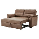 Sarantino Distressed Fabric Sofa Bed Couch Lounge - Brown - Furniture > Sofas