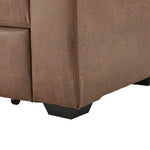 Sarantino Distressed Fabric Sofa Bed Couch Lounge - Brown - Furniture > Sofas