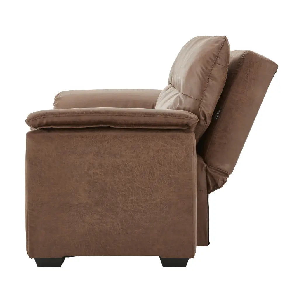Sarantino Distressed Fabric Sofa Bed Couch Lounge - Brown - Furniture > Sofas