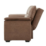 Sarantino Distressed Fabric Sofa Bed Couch Lounge - Brown - Furniture > Sofas