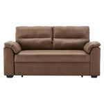 Sarantino Distressed Fabric Sofa Bed Couch Lounge - Brown - Furniture > Sofas