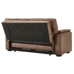 Sarantino Distressed Fabric Sofa Bed Couch Lounge - Brown - Furniture > Sofas