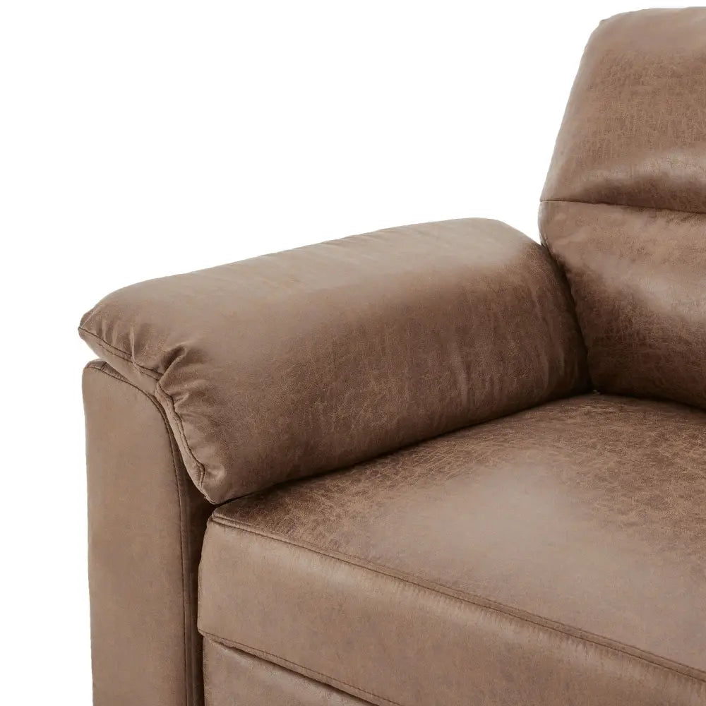 Sarantino Distressed Fabric Sofa Bed Couch Lounge - Brown - Furniture > Sofas